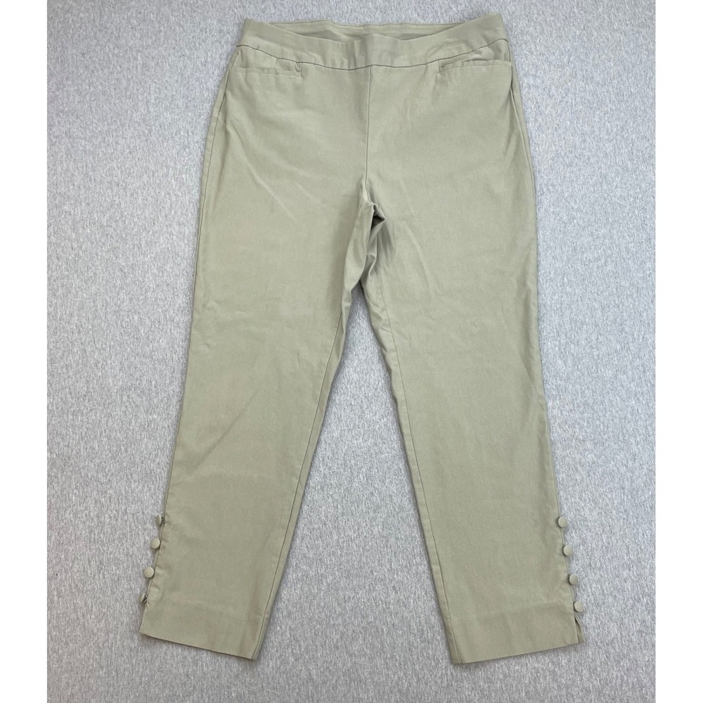 Chicos Pants Womens Size 2R (12R) Stretch Mid-Rise Pull On Crop